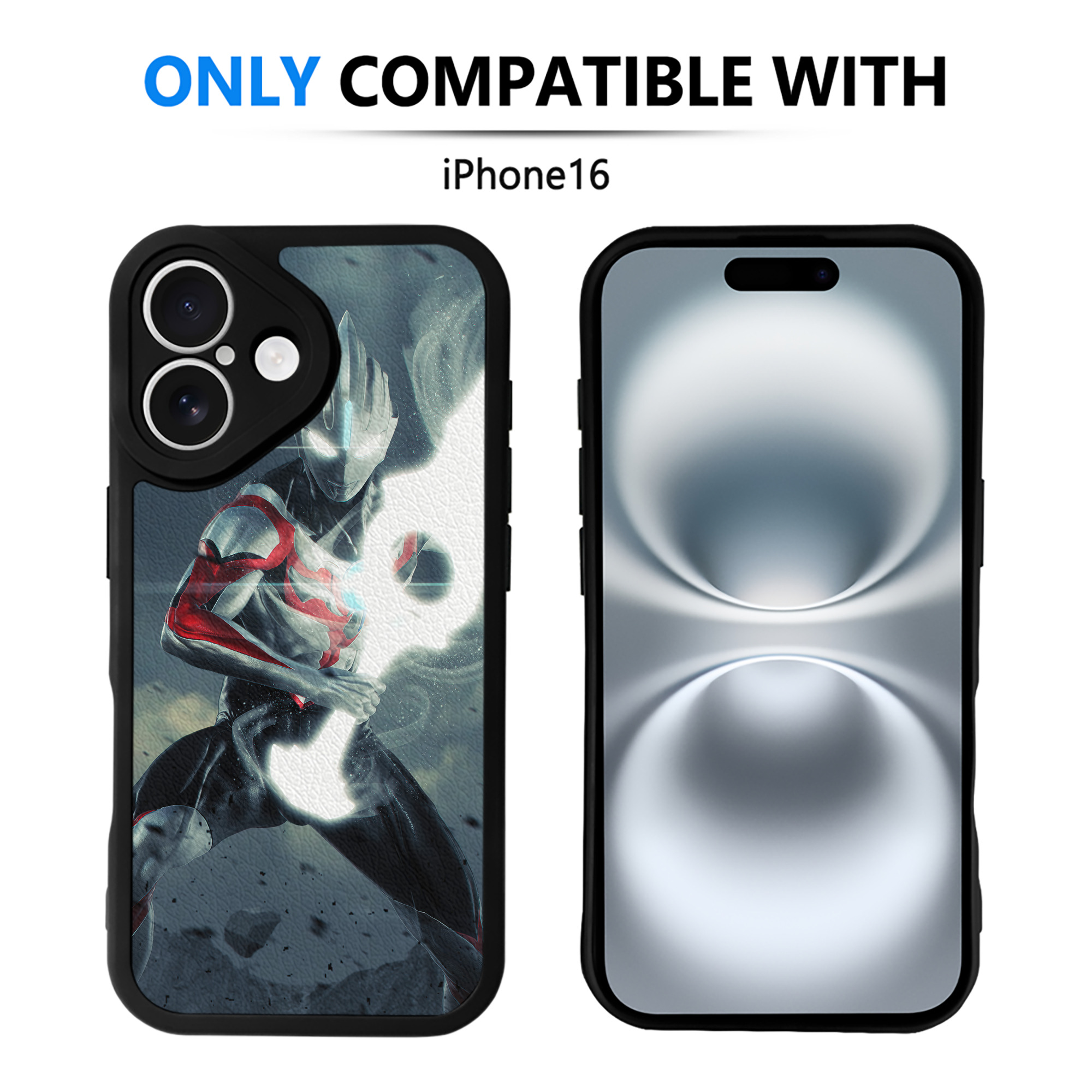 （画像用） ウルトラマン Ultraman 【iPhone 16シリーズ対応】シリコンスマホケース（レザー調） 材質：シリコン